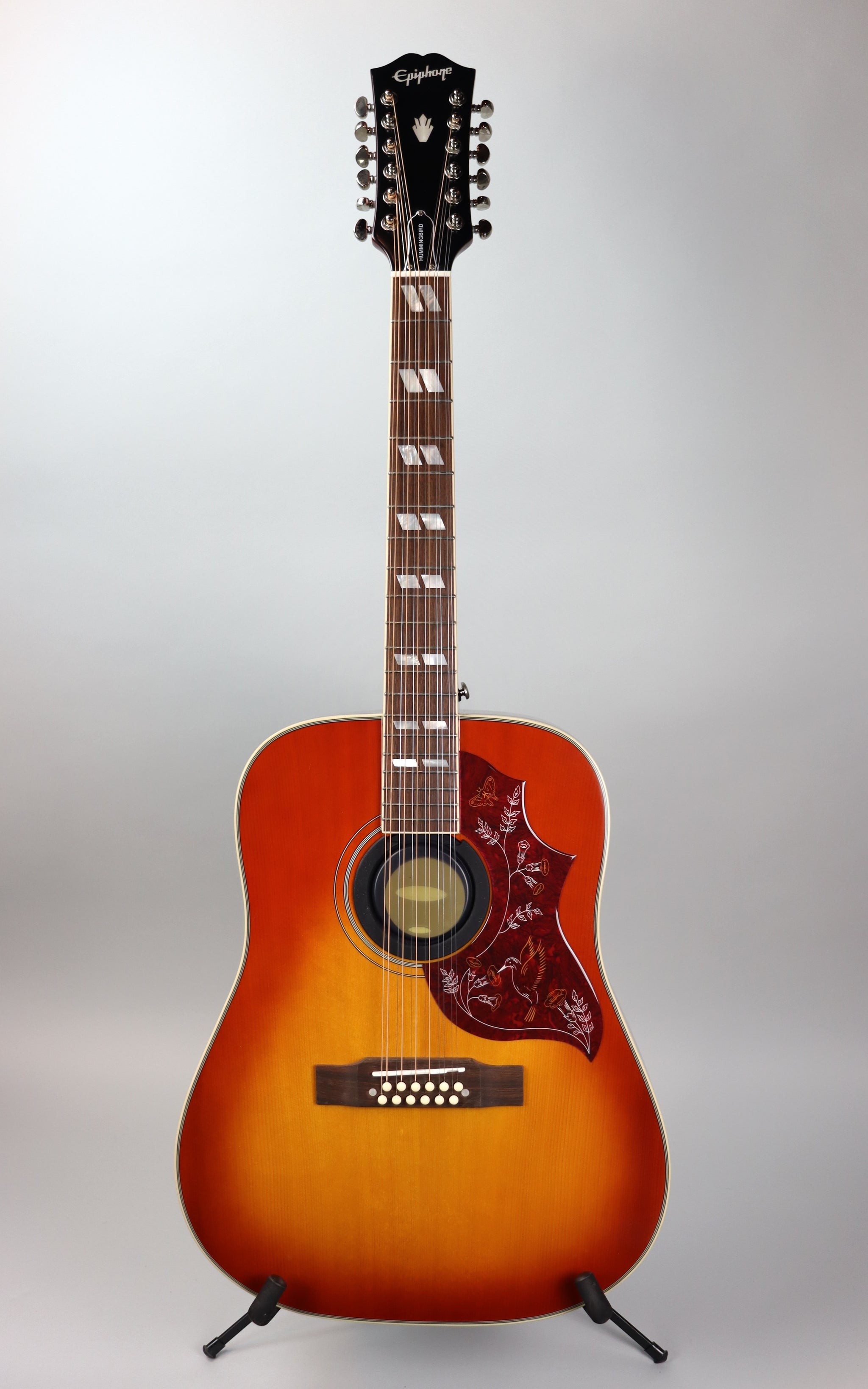 Epiphone Hummingbird 12-String All Solid Wood Aged Cherry Sunburst Glo –  Detroit Guitar